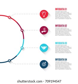 Business data visualization. Process chart. Abstract elements of graph, diagram with 4 steps, options, parts or processes. Vector business template for presentation. Creative concept for infographic.