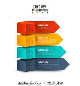 Business data visualization. Process chart. Abstract elements of graph, diagram with 4 steps, options, parts or processes. Vector business template for presentation. Creative concept for infographic.