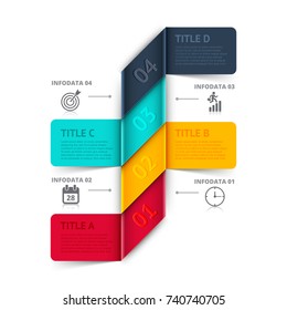 Business data visualization. Process chart. Abstract elements of graph, diagram with 4 steps, options, parts or processes. Vector business template for presentation. Creative concept for infographic.