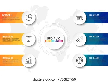 Business data visualization. Process chart. Abstract elements of graph, diagram with steps, options, parts or processes. Vector business template for presentation. Creative concept for infographic.