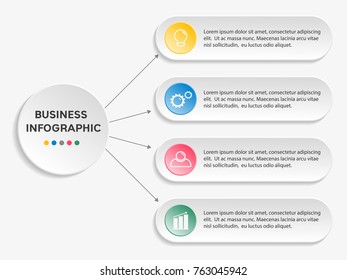 Business data visualization. Process chart. Abstract elements of graph, diagram with steps, options, parts or processes. Vector business template for presentation. 