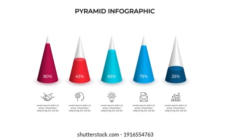 Business data visualization. Pyramid chart. Vector business template for presentation. Creative concept for infographic.