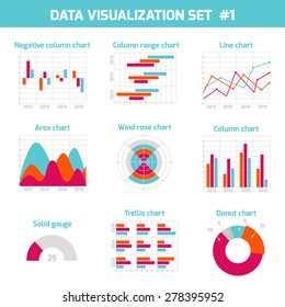 Business Data Visualization Set Market Elements Stock Vector (Royalty ...