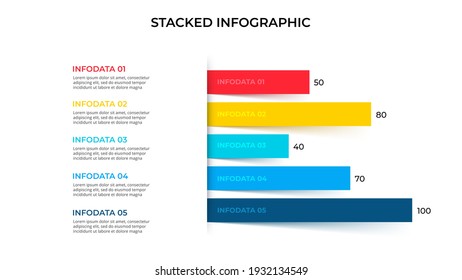 Business data visualization. Stacked bar chart. Vector business template for presentation. Creative concept for infographic