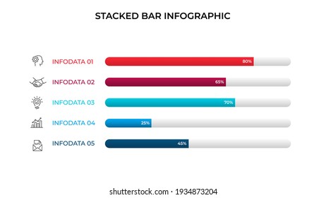 Business data visualization. Stacked bar chart. Vector business template for presentation. Creative concept for infographic.