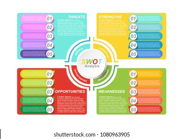 Business data visualization. SWOT diagram infographic template for presentation. Creative concept for infographic report. Vector EPS10