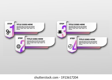 Business data visualization Template with icon. Infographic design element steps , option, process, timeline. gradient color graphic elements for process, presentation, layout, banner, infograph,