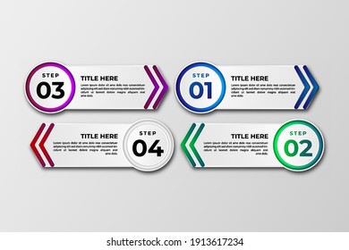 Business data visualization Template. Infographic design element steps , option, process, timeline. gradient colorful graphic elements for process, presentation, layout, banner, infograph.