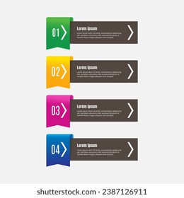 Business data visualization Template. Infographic design element steps, option, process, timeline. gradient colorful graphic elements for process, presentation, layout, banner. - Vector.