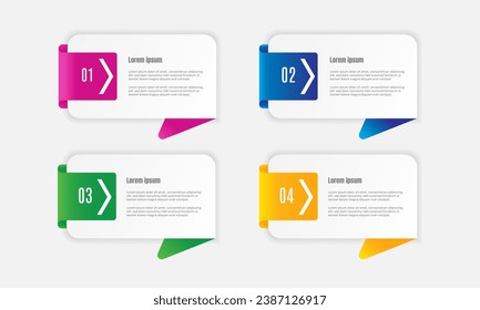 Business data visualization Template. Infographic design element steps, option, process, timeline. gradient colorful graphic elements for process, presentation, layout, banner. - Vector.