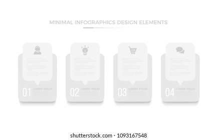 Business data visualization. Time line Process chart with 4 steps, labels. Abstract elements of graph, diagram options, parts or processes.