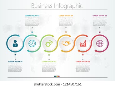 Business data visualization. timeline infographic icons designed for abstract background template milestone element modern diagram process technology digital marketing data presentation chart Vector