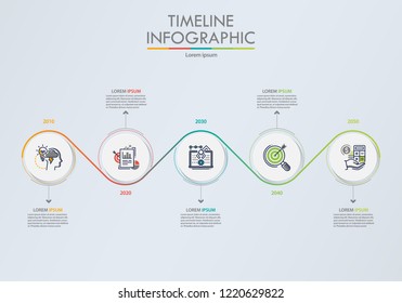 Business data visualization. timeline infographic icons designed for abstract background template milestone element modern diagram process technology digital marketing data presentation chart Vector