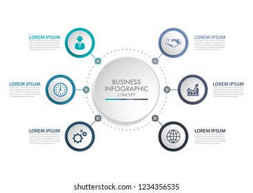 Business data visualization. timeline infographic icons designed for abstract background template milestone element modern diagram process technology digital marketing data presentation chart Vector