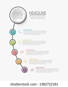 Business data visualization. timeline infographic icons designed for abstract background template with 5 options. Vector illustration.