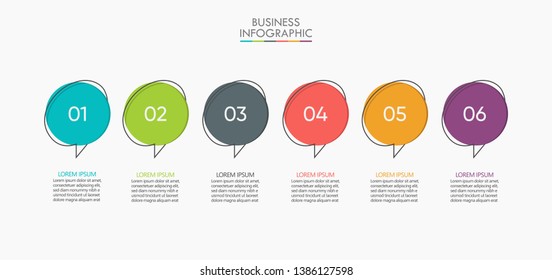 Business data visualization. timeline infographic icons designed for abstract background template with Minimal style flat speech bubble shaped banner