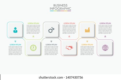 Business data visualization. timeline infographic icons designed for abstract background template with 6 options.
