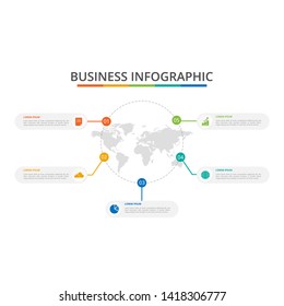 Business data visualization. Timeline infographic icons vector illustration. Business infographic design template.