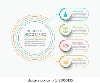 Business data visualization. timeline infographic icons designed for abstract background template with 4 options.