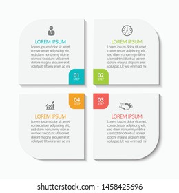 Business data visualization. timeline infographic icons designed for abstract background template with 4 options.