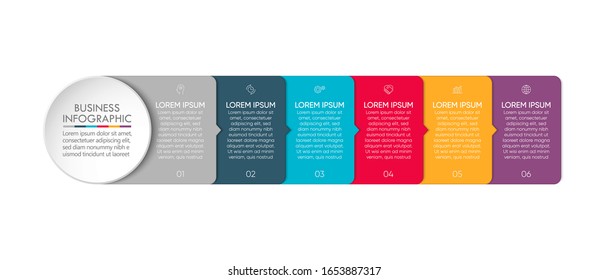 Visualización de datos empresariales. iconos de infografía de línea de tiempo diseñados para la plantilla de fondo abstracto 