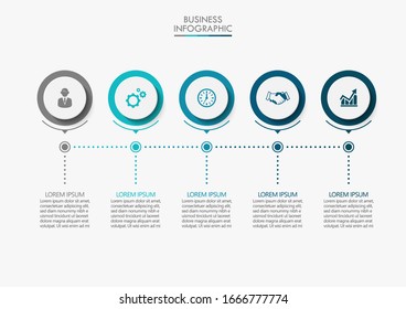 Visualización de datos empresariales. iconos de infografía de línea de tiempo diseñados para la plantilla de fondo abstracto 