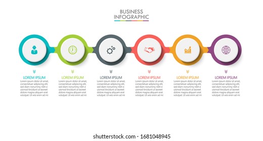 Visualización de datos empresariales. iconos de infografía de línea de tiempo diseñados para la plantilla de fondo abstracto 