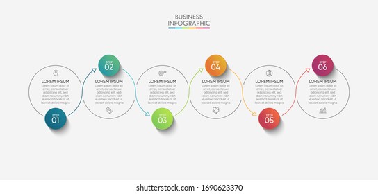 Visualización de datos empresariales. iconos de infografía de línea de tiempo diseñados para la plantilla de fondo abstracto