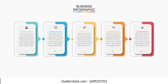 Visualización de datos empresariales. iconos de infografía de línea de tiempo diseñados para la plantilla de fondo abstracto