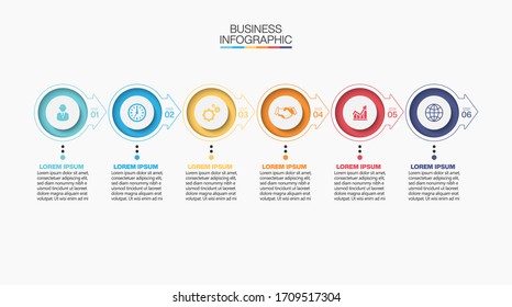 Visualización de datos empresariales. iconos de infografía de línea de tiempo diseñados para la plantilla de fondo abstracto