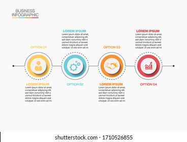 Visualización de datos empresariales. iconos infográficos de línea de tiempo diseñados para una plantilla de fondo abstracta.