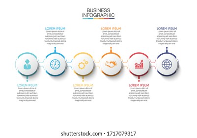 Visualización de datos empresariales. iconos de infografía de línea de tiempo diseñados para la plantilla de fondo abstracto