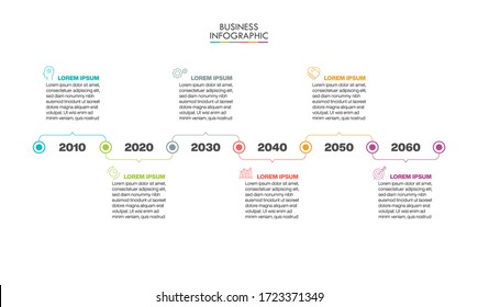 Business Data Visualization. Timeline Infographic Icons Designed For Abstract Background Template