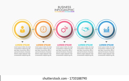 Business data visualization. timeline infographic with icons designed for abstract background template