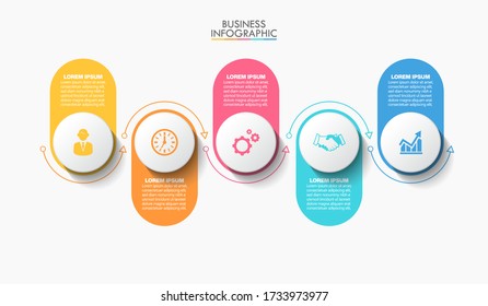 Visualización de datos empresariales. iconos de infografía de línea de tiempo diseñados para plantilla de fondo abstracto