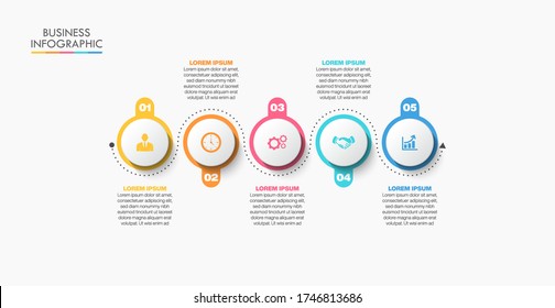 Visualización de datos empresariales. iconos de infografía de línea de tiempo diseñados para plantilla de fondo abstracto