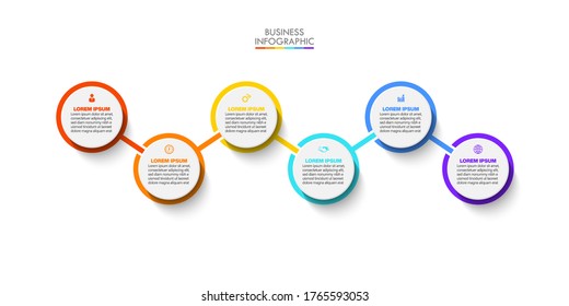 Visualización de datos empresariales. iconos de infografía de línea de tiempo diseñados para plantilla de fondo abstracto