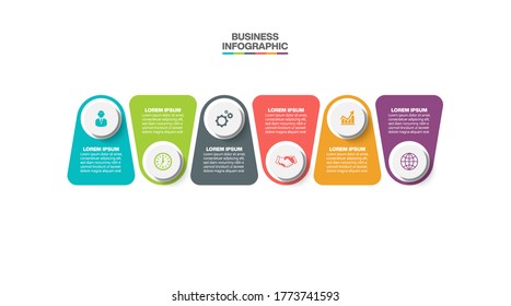 Visualización de datos empresariales. iconos de infografía de línea de tiempo diseñados para plantilla de fondo abstracto
