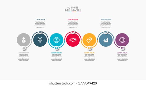 Visualización de datos empresariales. iconos de infografía de línea de tiempo diseñados para plantilla de fondo abstracto