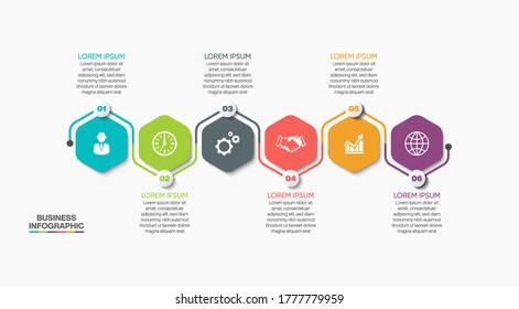 Visualisierung von Geschäftsdaten. Infografik-Symbole der Timeline für abstrakte Hintergrundvorlage