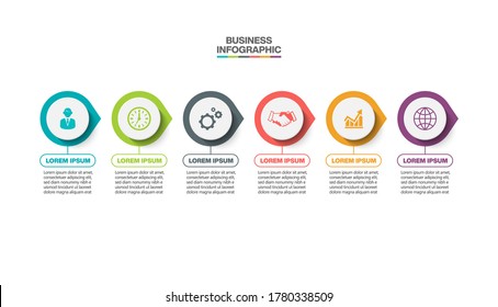 Visualización de datos empresariales. iconos de infografía de línea de tiempo diseñados para plantilla de fondo abstracto