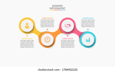 Visualización de datos empresariales. iconos de infografía de línea de tiempo diseñados para plantilla de fondo abstracto