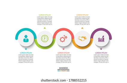 Visualización de datos empresariales. iconos de infografía de línea de tiempo diseñados para plantilla de fondo abstracto
