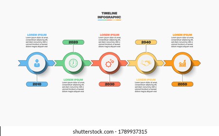Visualización de datos empresariales. iconos de infografía de línea de tiempo diseñados para plantilla de fondo abstracto