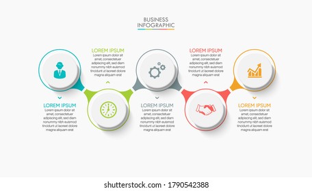 Visualización de datos empresariales. iconos de infografía de línea de tiempo diseñados para plantilla de fondo abstracto