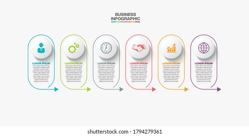 Visualización de datos empresariales. iconos de infografía de línea de tiempo diseñados para plantilla de fondo abstracto