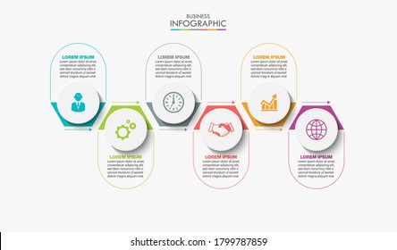 Visualización de datos empresariales. iconos de infografía de línea de tiempo diseñados para plantilla de fondo abstracto
