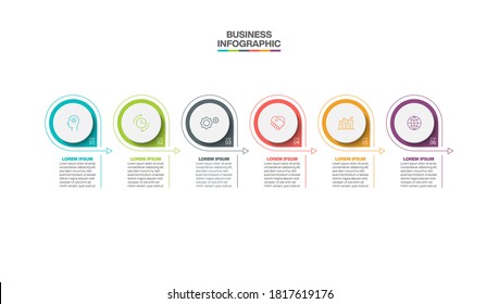 Visualización de datos empresariales. iconos de infografía de línea de tiempo diseñados para plantilla de fondo abstracto