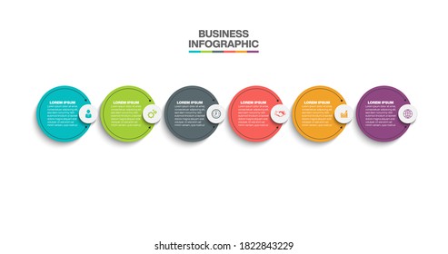 Visualización de datos empresariales. iconos de infografía de línea de tiempo diseñados para plantilla de fondo abstracto