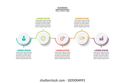 Visualisierung von Geschäftsdaten. Infografik-Symbole der Timeline für abstrakte Hintergrundvorlage